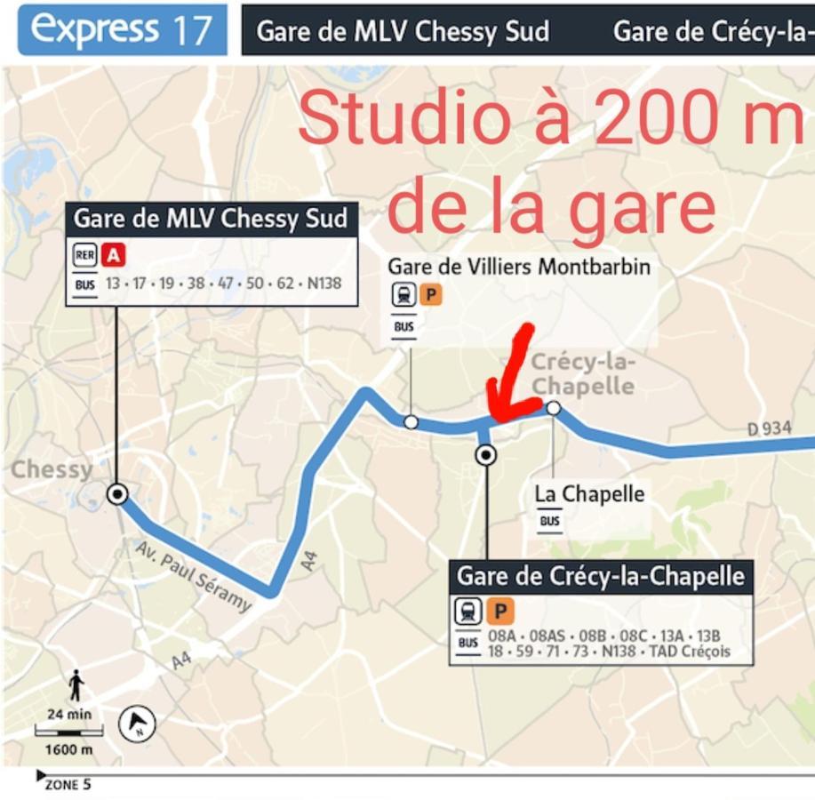 Appartement Studio O Fil De L'O A 12 Kilometres De Disneyland Paris Crecy-la-Chapelle Dış mekan fotoğraf